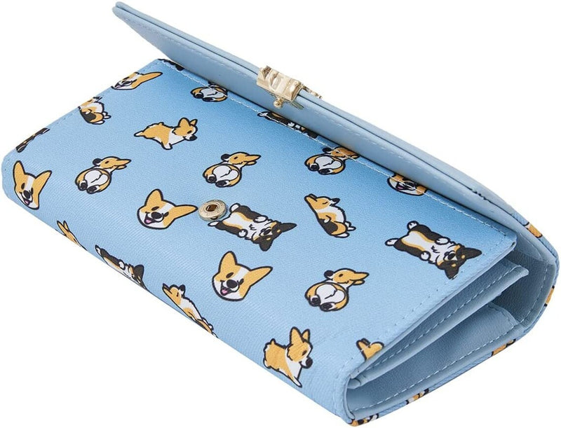 Corgi Women's Big Spender Clutch Travel Organizer Large Travel Purse Perfect Carry-All Money Manager Tri-fold Wallet