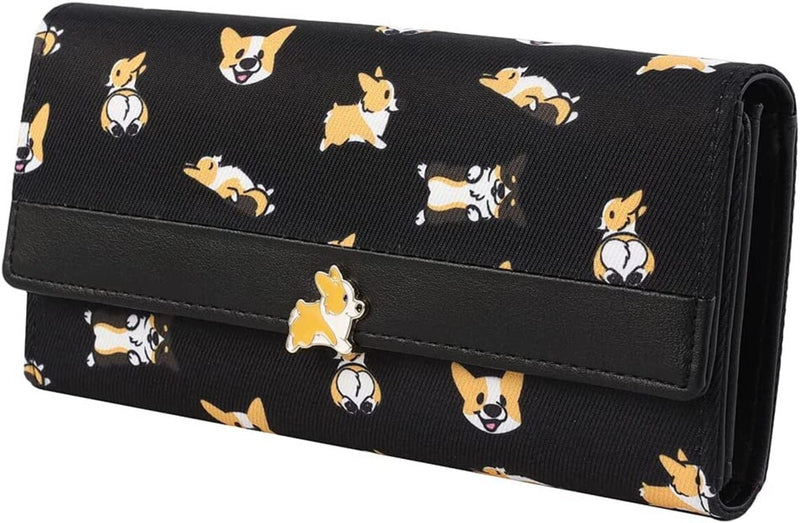 Corgi Women's Big Spender Clutch Travel Organizer Large Travel Purse Perfect Carry-All Money Manager Tri-fold Wallet