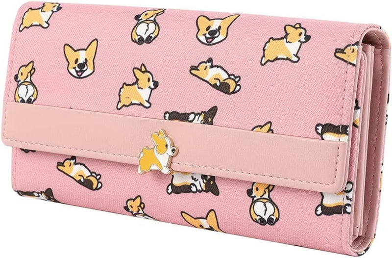 Corgi Women's Big Spender Clutch Travel Organizer Large Travel Purse Perfect Carry-All Money Manager Tri-fold Wallet